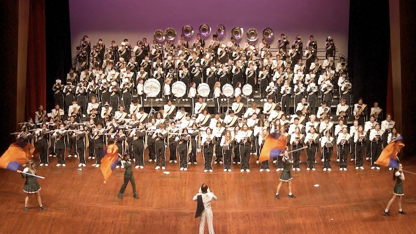 Mustang Band on stage
